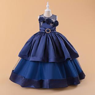 2025 New Cross-border Children's Evening Dress Flower Girl's Dress Long Dress Girls' High-end Dinner Dress for Chinese New Year