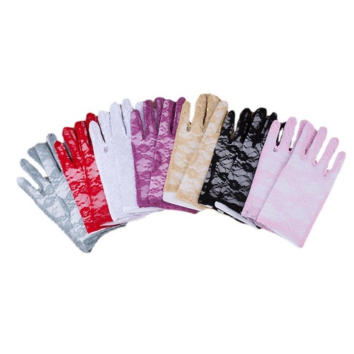 2024 new style driving electric car ladies short sexy lace sun protection gloves wedding bridal gloves
