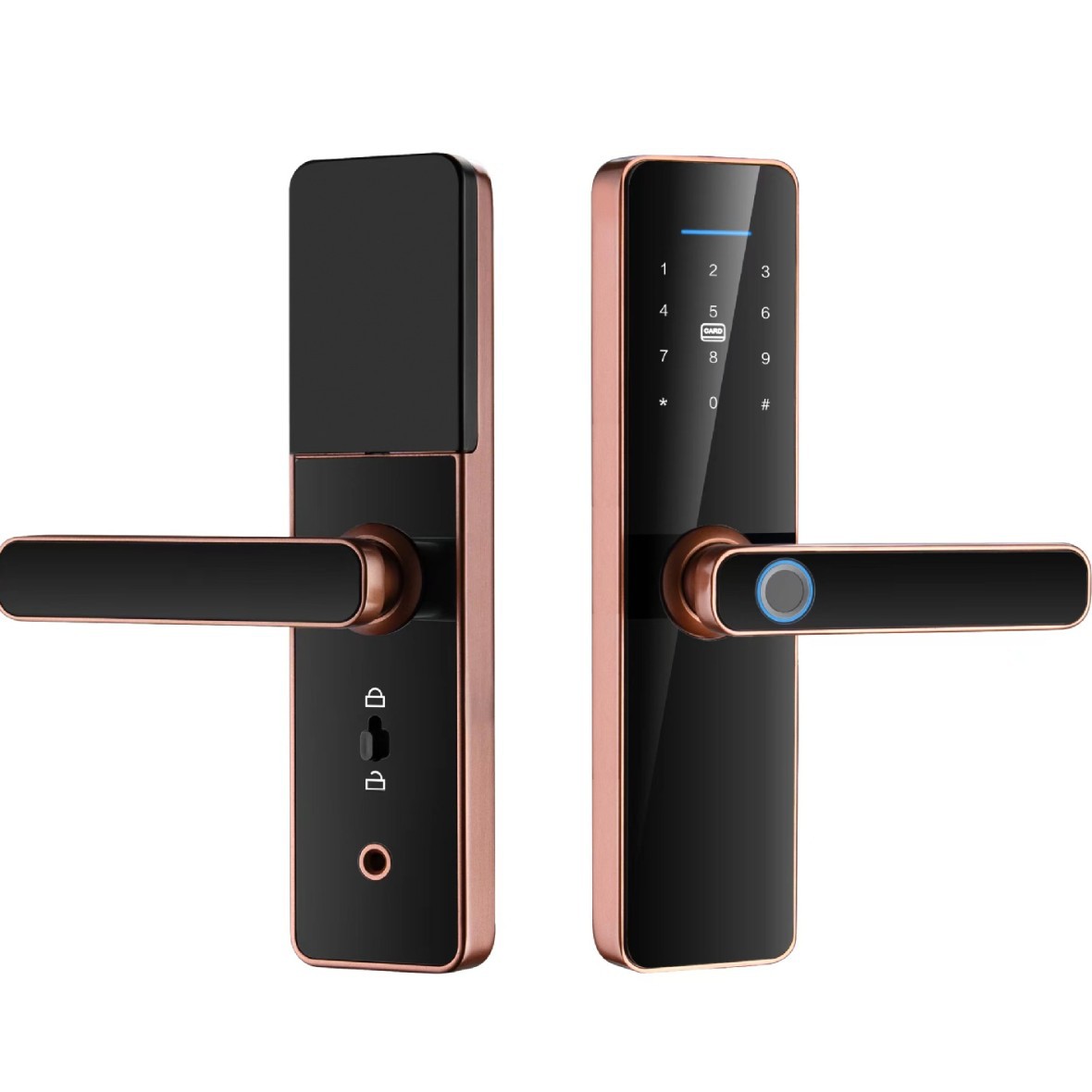 İç Mekan Kullanımı İçin WiFi Akıllı Kapı Kilidi | Tuya APP Control One Grip Parmak İzi, Şifre, Kart ve Anahtar ile Açılır_voghion.com