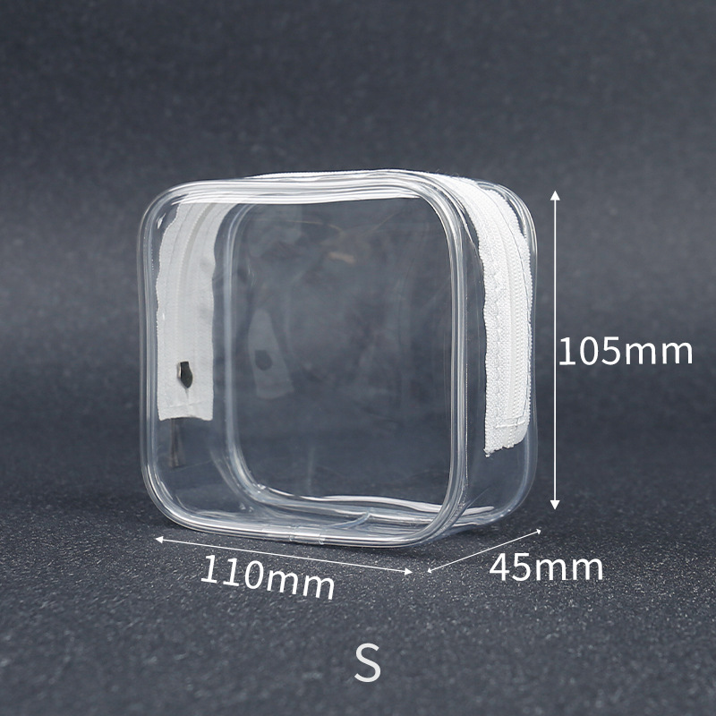 Bolsa de cosméticos portátil de gran capacidad para acampar al aire libre húmedo y seco bolsa de almacenamiento de separación transparente bolsa de lavado de PVC impermeable