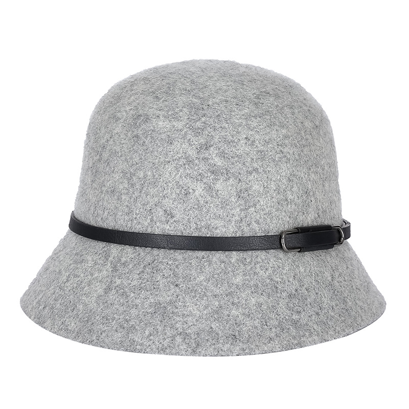 Sombrero de las mujeres de otoño e invierno de lana pura lana sombrero de la cuenca coreano japonés caliente impreso sombrero de fieltro fábrica en stock venta al por mayor image 18