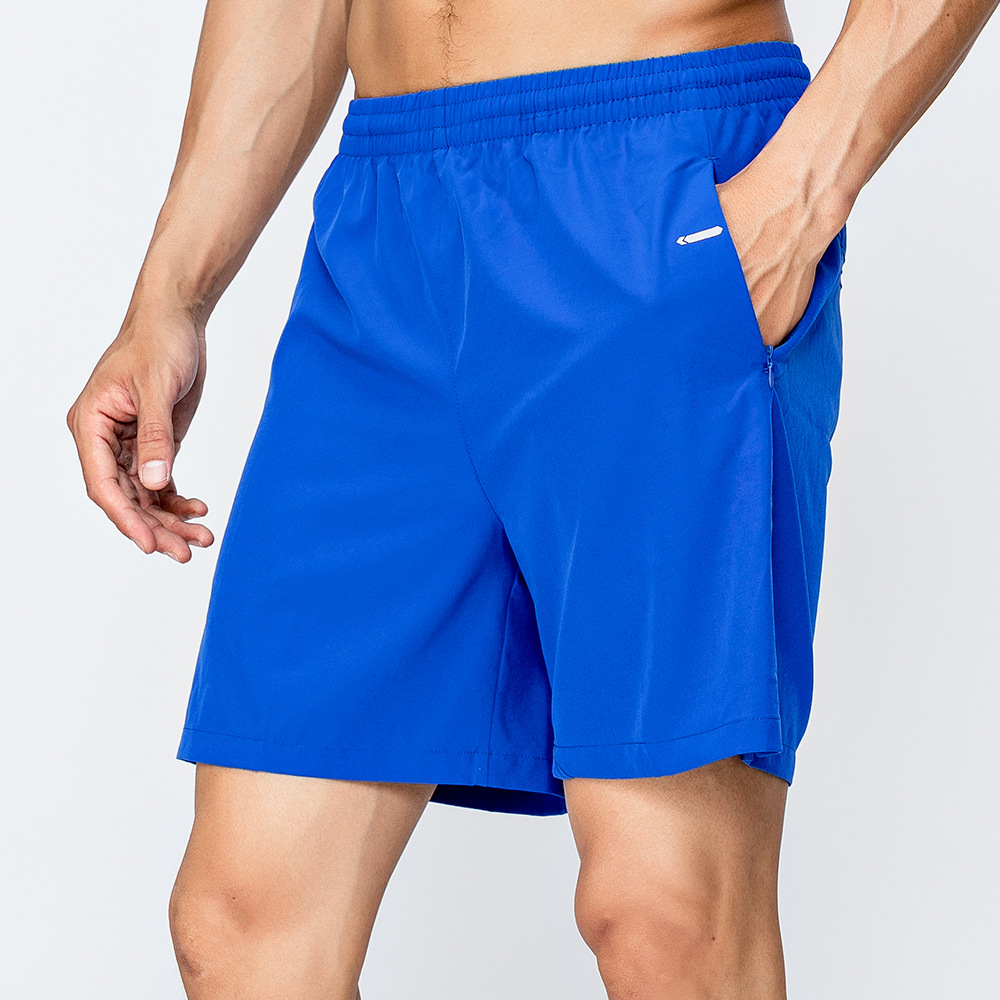 Deportes pantalones cortos de seda de hielo de los hombres de secado rápido transpirable cremallera bolsillo Delgado recortada pantalones sueltos casual correr pantalones de fitness