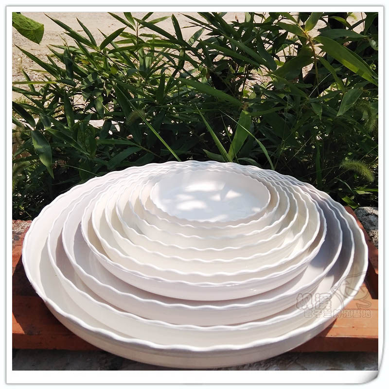 wholesale Plastic Flower pot Tray circular Flower pot Lotus leaf thickening resin Bottom Basin care Potted plant Water tray