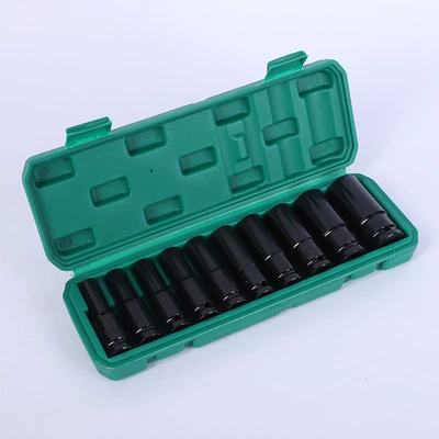 Pneumatic Extended 10-Piece Set 1/2 Mühərrik tənzimləmə alətləri - green-box-set-of-10-8-10-12-13-14-16-17-19-22-24