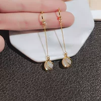 Серьги-штифты серебра 925, корейский стиль, кошачий глаз, минималистичный элегантный дизайн, ES6/ES273/ES378
