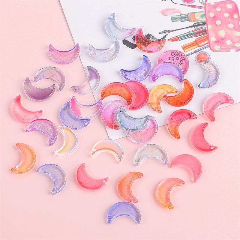 Glass Symphony Moon Pendant Jewelry Accessories Beaded Handmade DIY Bracelet Earrings Pendant Material Pack