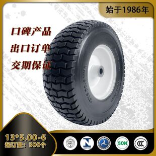 Export Order Pu Wheels, No Inflation Required, Tool Cart Mower Wheels 13*5.00-6 Universal Wheels, Silent and Wear-Resistant