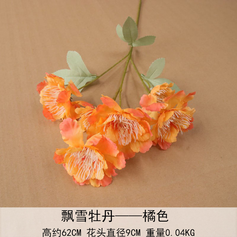 6-cabeza nieve peonía flor artificial boda Salón de la boda plomo decoración del hogar Decoración fábrica en stock