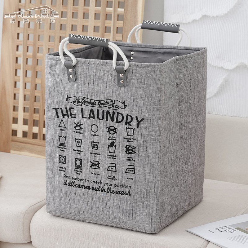 Cesta de almacenamiento de ropa grande transfronteriza cuerda de algodón cesta de almacenamiento de artículos diversos simple portátil material de lino cesta de almacenamiento a prueba de polvo