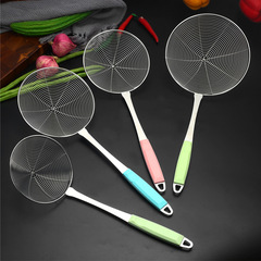 Wholesale stainless steel household kitchen gadgets, noodles and dumplings mesh drain, deep-fried hot pot slag filter mesh wire colander