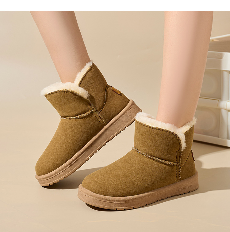 Botas de nieve nuevas de invierno para mujer, casuales, más cachemira, algodón grueso para nieve, cien piel de oveja, cachemira, zapatos de algodón cálidos, zapatos de mujer_voghion.com