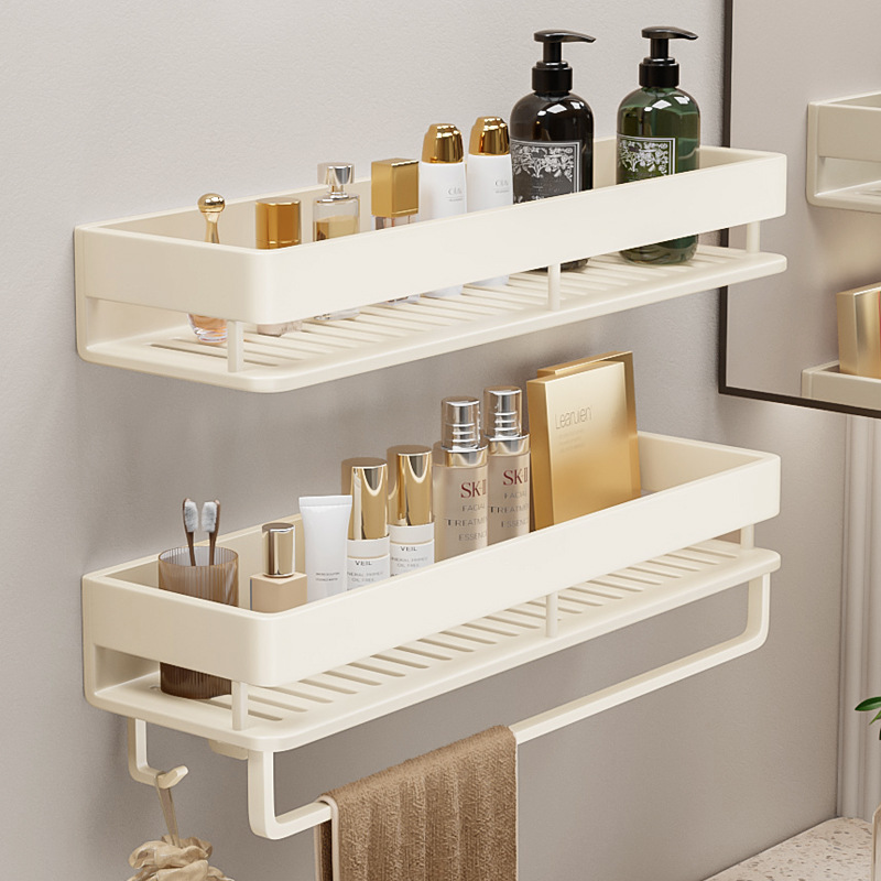 Cream Style Bathroom Storage Rack Washbasin Punch-Free Wall-Mounted Bathroom Balcony Wall Toilet Storage Shelf