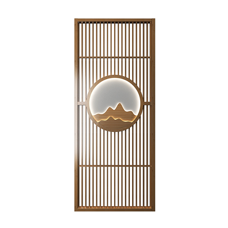 客厅办公室铝合金屏风隔断酒店餐厅简约镂空入户玄关山水屏风|undefined