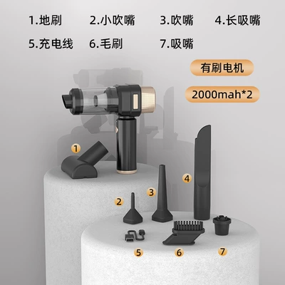 2026 Digital Display Wireless Vacuum Cleaner with Strong Suction, Blowing, Suction, and Extraction Functions, Brushless Handheld for Car, Home, and Pet Hair Removal (Tozsoranlar) - 3103-a-basic-model-brush-motor-2000mah2-black