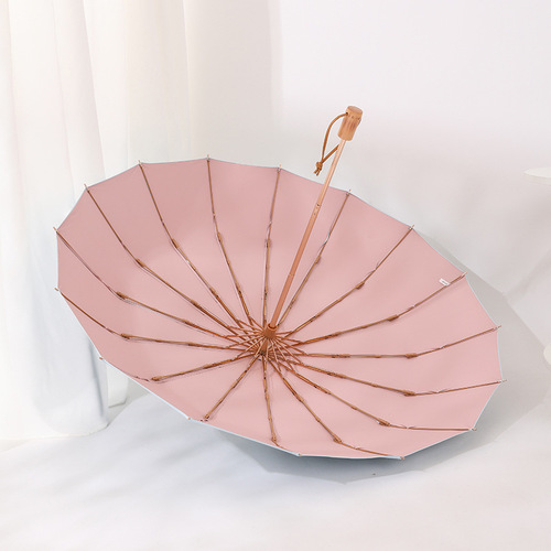 16-bone color glue folding umbrella sunshade and sun protection sun umbrella for women wind-resistant gold glue anti-UV sunny and rainy umbrella dual-purpose umbrella