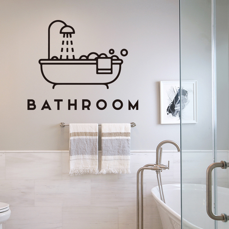 Fx47 Wall Stickers Cross-Border Bathroom Bathtub Personalized Toilet Wall Self-Adhesive Decorative Stickers