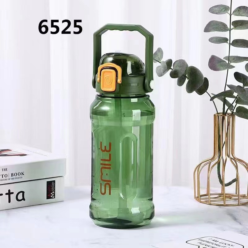 Fábrica al por mayor fitness deportes taza de gran capacidad 1400ml taza rebote tapa paja mango botella de agua hervidor