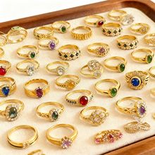 中古vintage复古戒指轻奢食指开口戒时尚百搭高级感饰品义乌批发