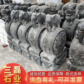 石雕门墩大象一对青石仿古做旧酒店庭院摆件家用门当户对抱鼓石鼓