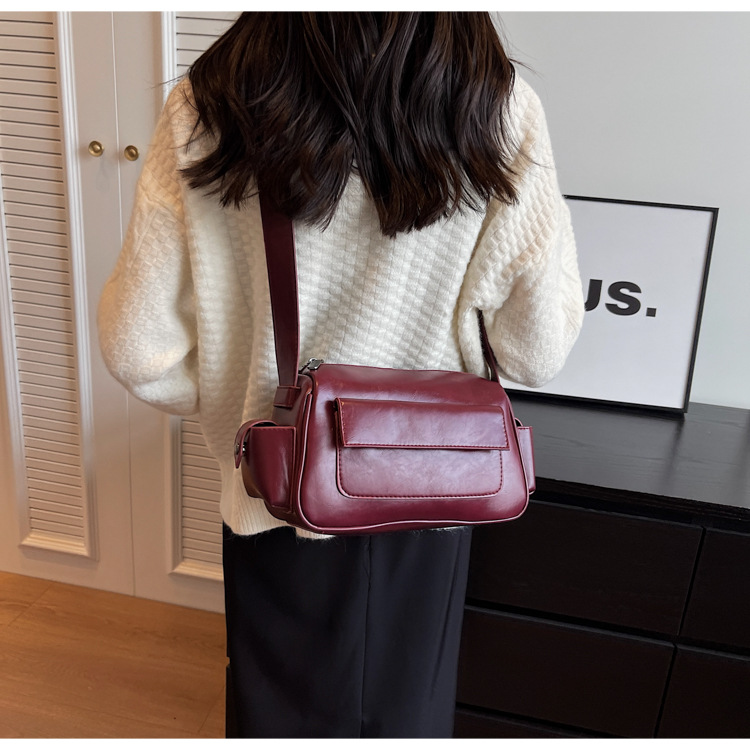 Borsa a tracolla versatile per donna 2023 autunno e inverno nuova borsa a tracolla retrò moda trendy texture di nicchia piccola borsa quadrata_voghion.com