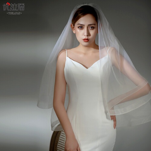 Youlapan theme photography veil bridal veil multi-layer wedding dress waist-length wedding wide-brimmed veil V69