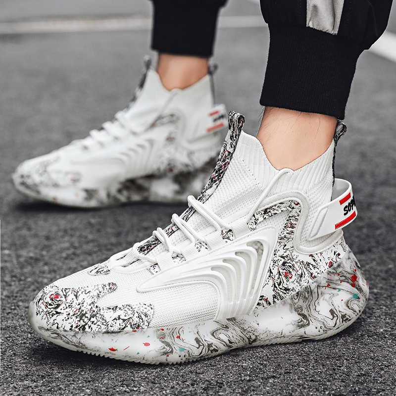 Foreign Trade Large Size Popcorn Sneakers All Year Round Couple Running Shoes Basketball Shoes Men's Shoes Sneakers Shoes Men