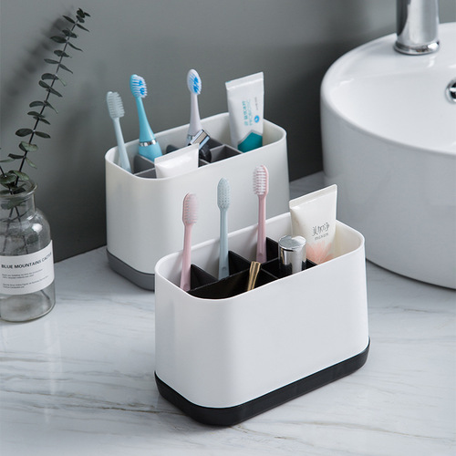 Creative toothbrush and toothpaste storage rack bathroom bathroom storage rack desktop washbasin makeup brush comb storage box
