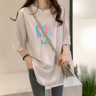 夏季t恤学生网红ins潮宽松显瘦短袖慵懒中长款T恤上衣女