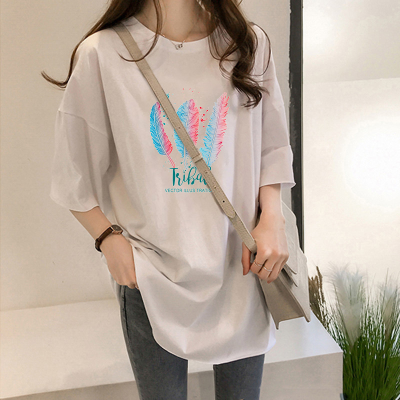 夏季t恤学生网红ins潮宽松显瘦短袖慵懒中长款T恤上衣女