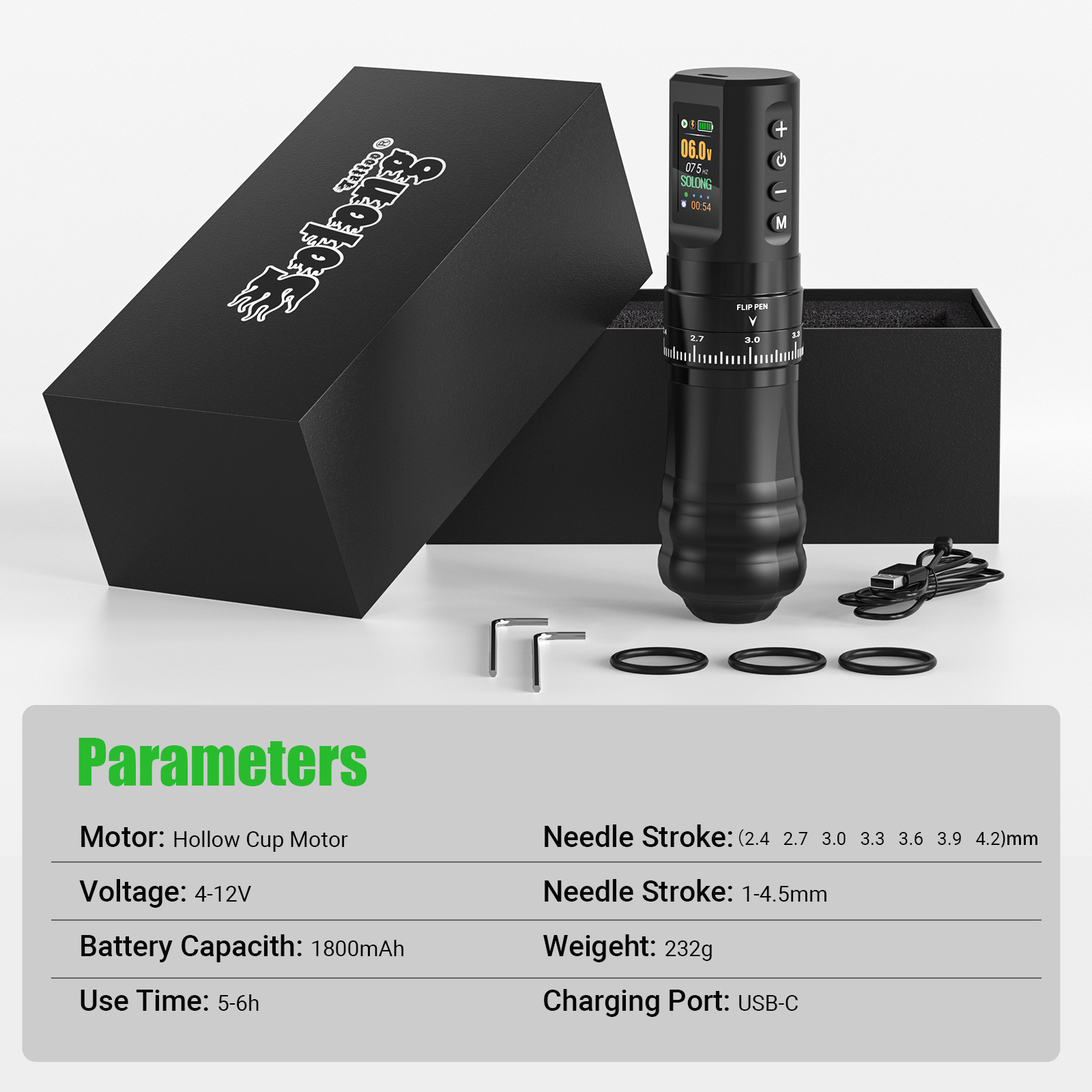 Máquina de tatuaje inalámbrica, taza hueca, motor de tatuaje, pluma de tatuaje de batería, máquina de bordado, equipo de tatuaje