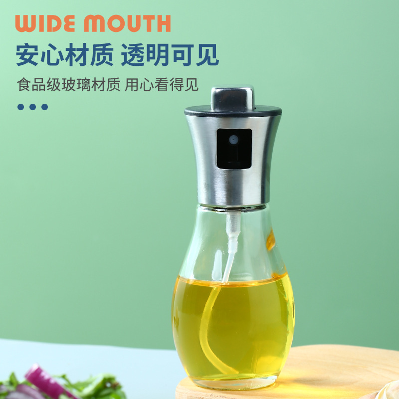 200ml ステンレススチールスプレーボトル ガラス製食用油噴霧プレス式スプレーボトル オイルコントロールと脂肪減少スプレーボトル アーティファクト|undefined