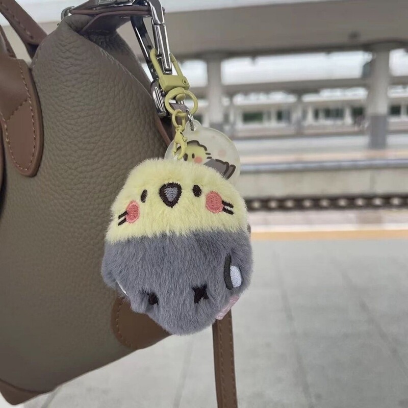 松闪可爱毛绒鹦鹉小鸟挂件公仔卡通挂件创意玩偶钥匙扣包包挂饰|undefined