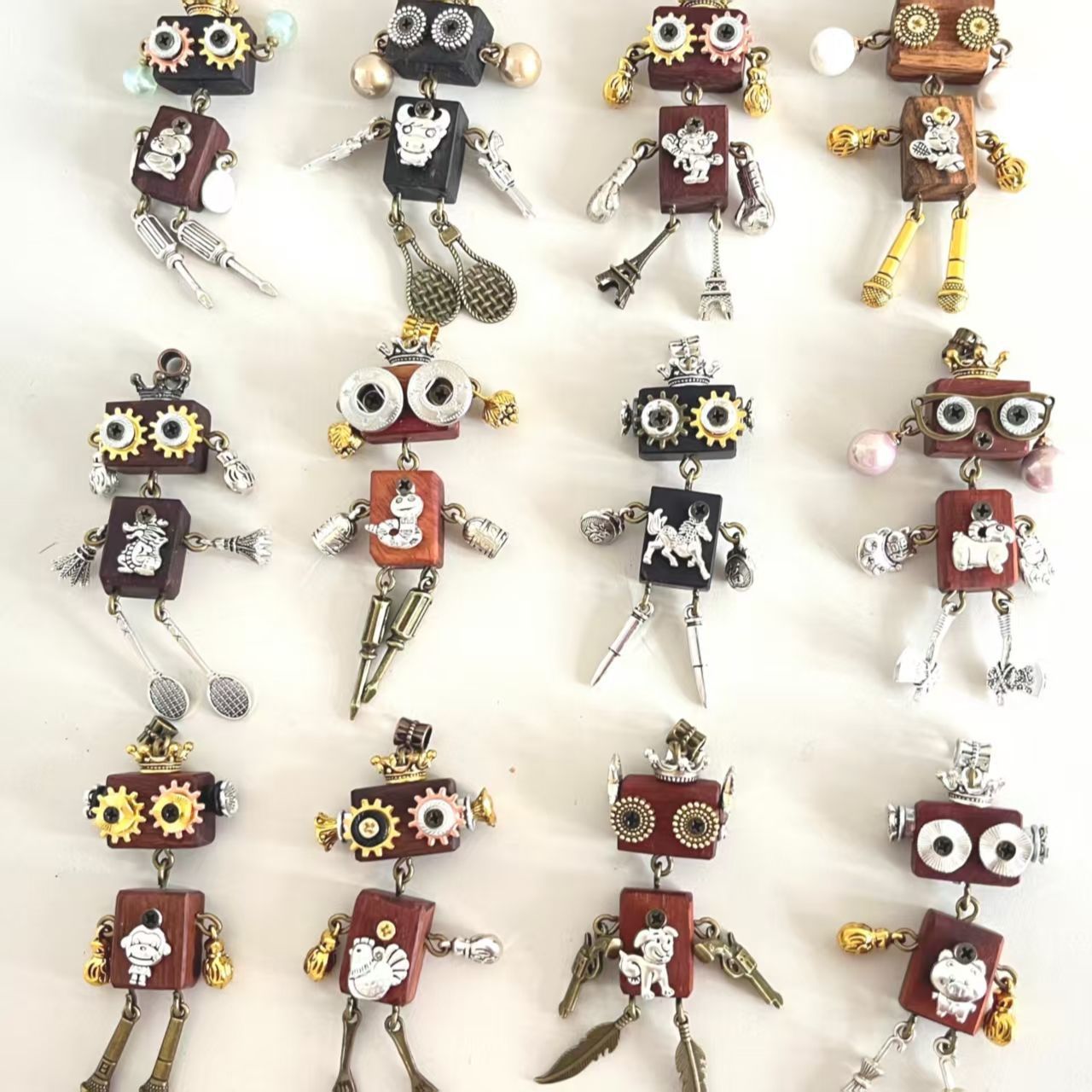 Original "Zodiac" puro hecho a mano punk robot de vapor colgante llavero regalo creativo nuevo producto terminado