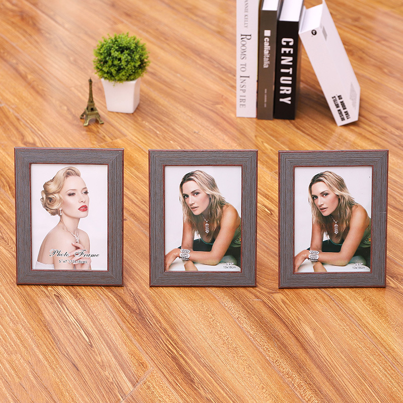 Scandinavian Fashion Creative 7inch Photo Frame Dark Wooden Pendulum Table Study Casual Calm Mounted Painting Frame Photo Frame Wholesale