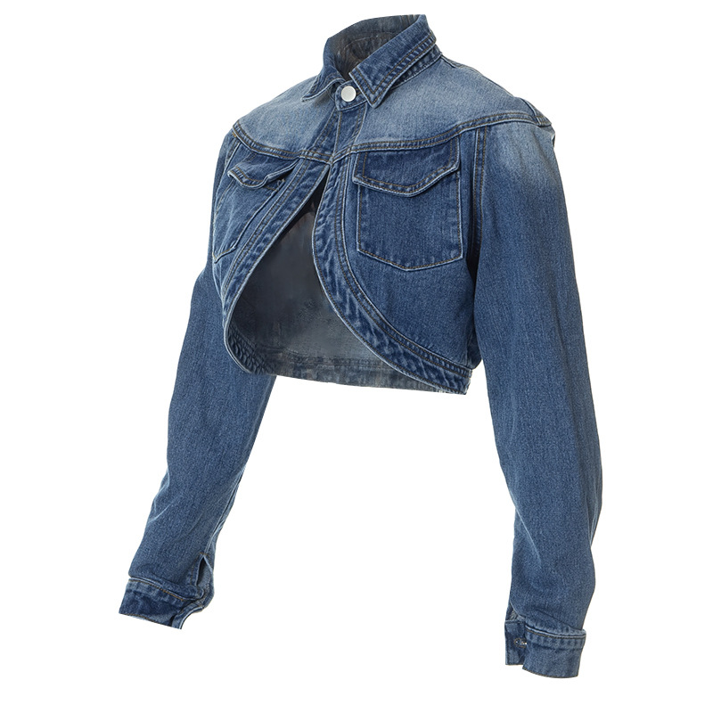 Fashion Solid Color Denim Pullovers Coat Denim Jacket