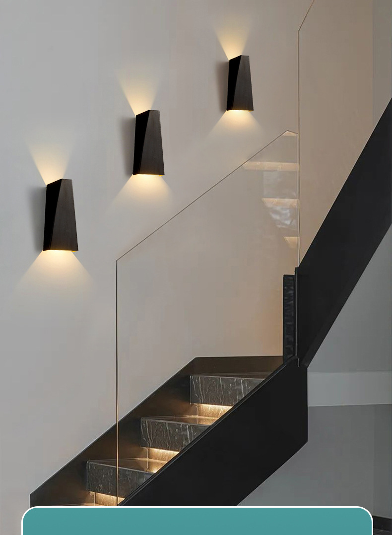 现代北欧极简卧室双头LED床头壁灯客厅阳台走廊楼梯酒店室内壁灯