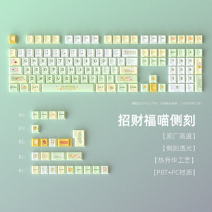 Wholesale In-Stock Cross-Border Amazon Lucky Cat Keycaps Sublimation Original Small Set 125 Keys Pbt Customized