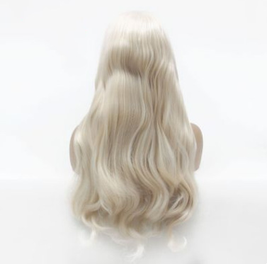 Europa y los Estados Unidos de la moda de cabello grande rizado frente encaje mitad gancho de mano peluca de fibra química LW0033