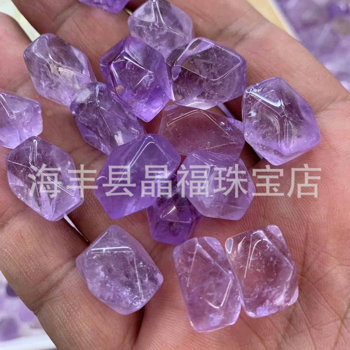 organic lavender pendant with amethyst