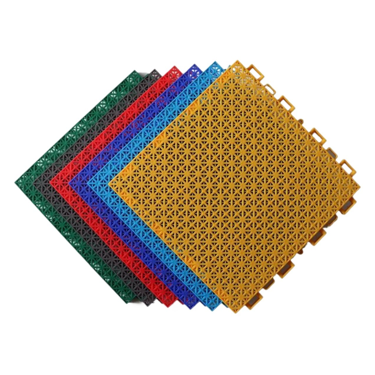 Классический двухслойный сборный подвесной пол для детских садов, уличных площадок для бадминтона и баскетбола, спортивный нескользящий коврик из полипропилена