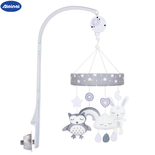 New baby gray bed bell children 0-1 years old animal wind chime car hanging music rotating bedside bell baby toy