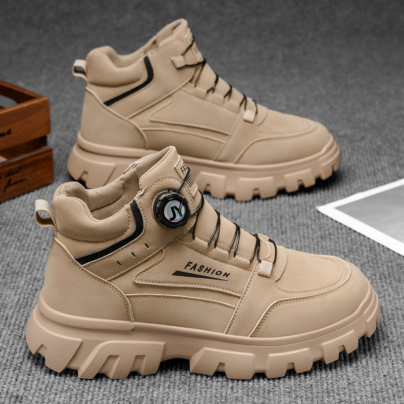 BOTAS Martin zapatos masculinos nuevos zapatos de trabajo antideslizantes de suela gruesa en otoño botas cortas botas altas para hombres botas casuales de ruibarbo zapatos de moda para hombres