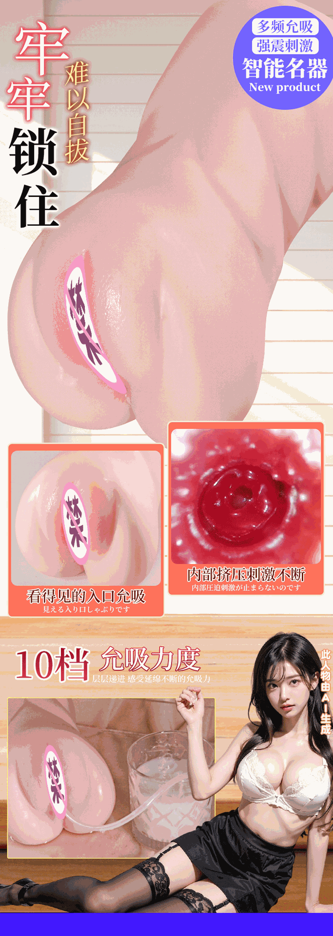 Jiuai Hoshino Ryoko Half-Body Male Masturbator TPE Inverted Mold with Hip and Vaginal Entry — detail image 5