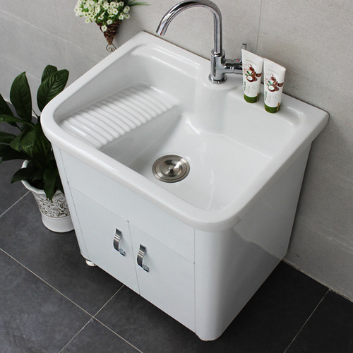 Stainless steel laundry cabinet, bathroom cabinet, basin, ceramic washbasin, laundry tub with scrubbing board, vanity, balcony
