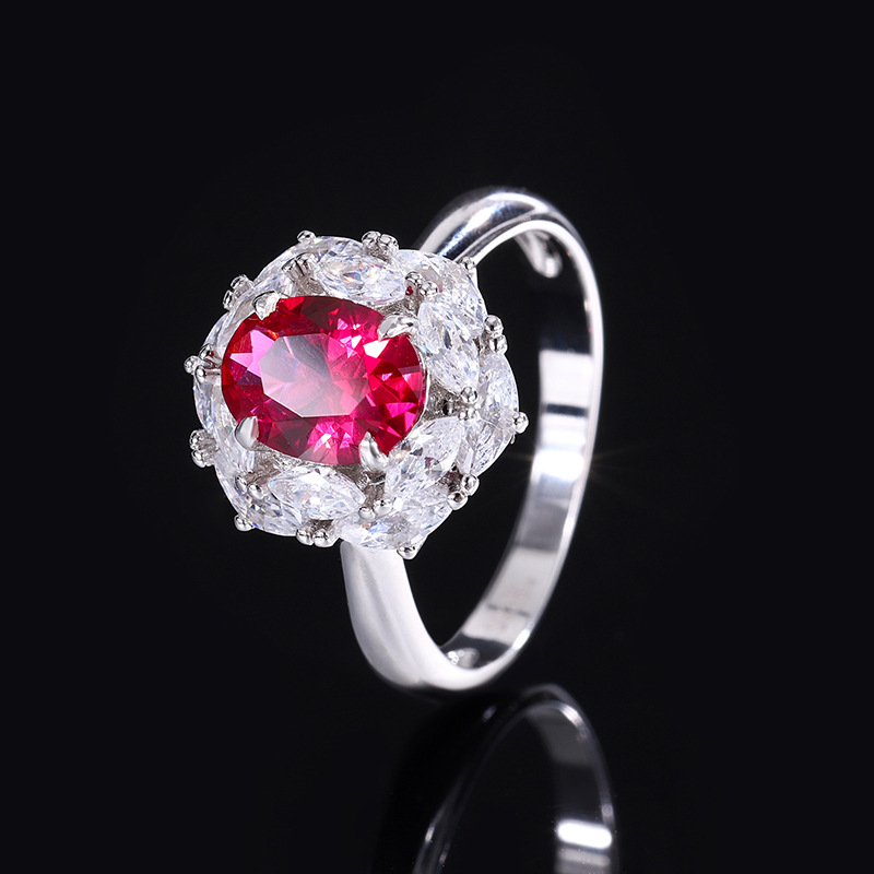 Zhuang Sheng joyería nueva S925 todo el cuerpo traje de plata simulación color tesoro pequeño huevo de Paloma traje de mujer 8*10-6*8