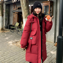 中长款羽绒棉服女2025年新款秋冬女士小个子加厚保暖宽松简约韩版