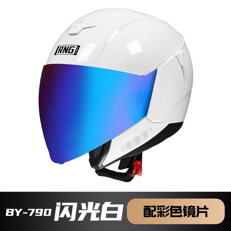 RNG marca motocicleta casco 3/4 medio casco motocicleta unisex casco montar casco coreano pedal casco