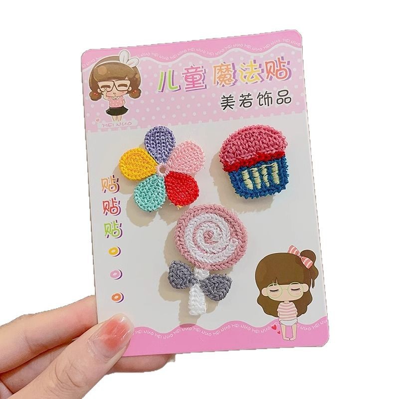 Tejido bebé bebé flequillo roto pegatinas para el cabello, las niñas y los niños no dañan el cabello, vellones, velcro, cabello roto lateral, artefacto de fijación