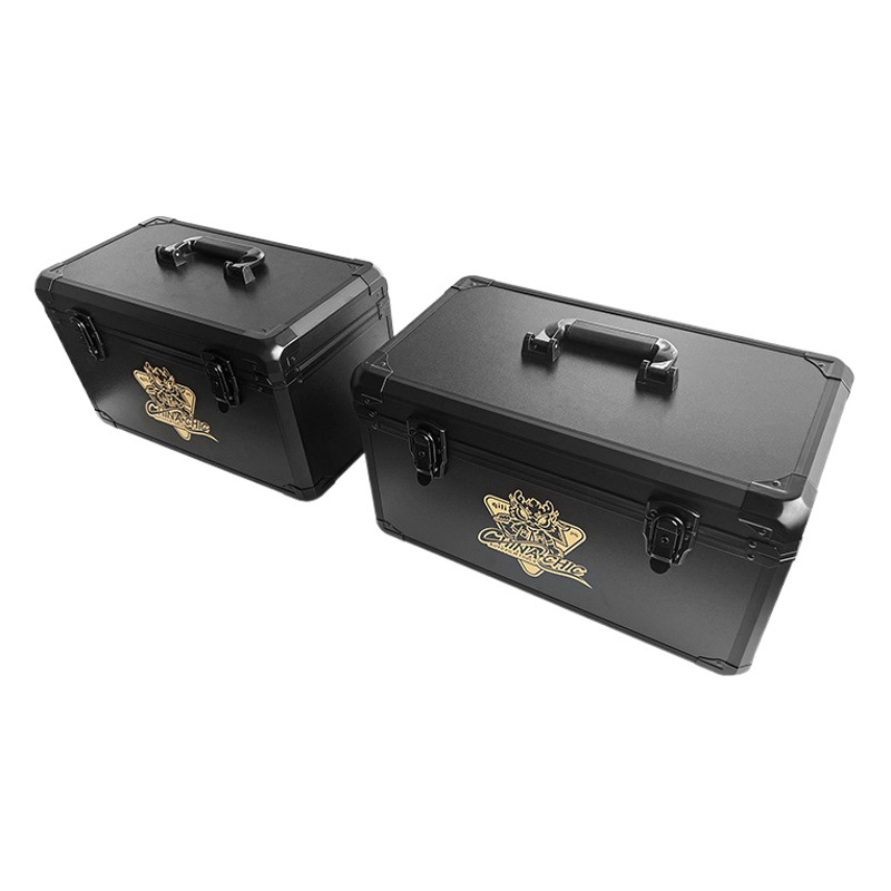 Caja de herramientas de película de automóvil de aleación de aluminio maleta multifuncional conjunto de artículos a prueba de choques impresión de logotipo almacenamiento