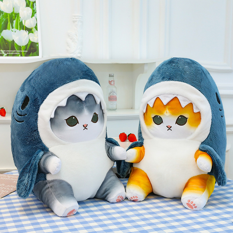 Creative Transformation Shark Cat Doll Animal Plush Toy Children's Pillow Car Ornament Doll Rag Doll Wholesale Creative Transformation Shark Cat Doll Animal Plush Toy Children's Pillow Car Ornament Doll Rag Doll Wholesale